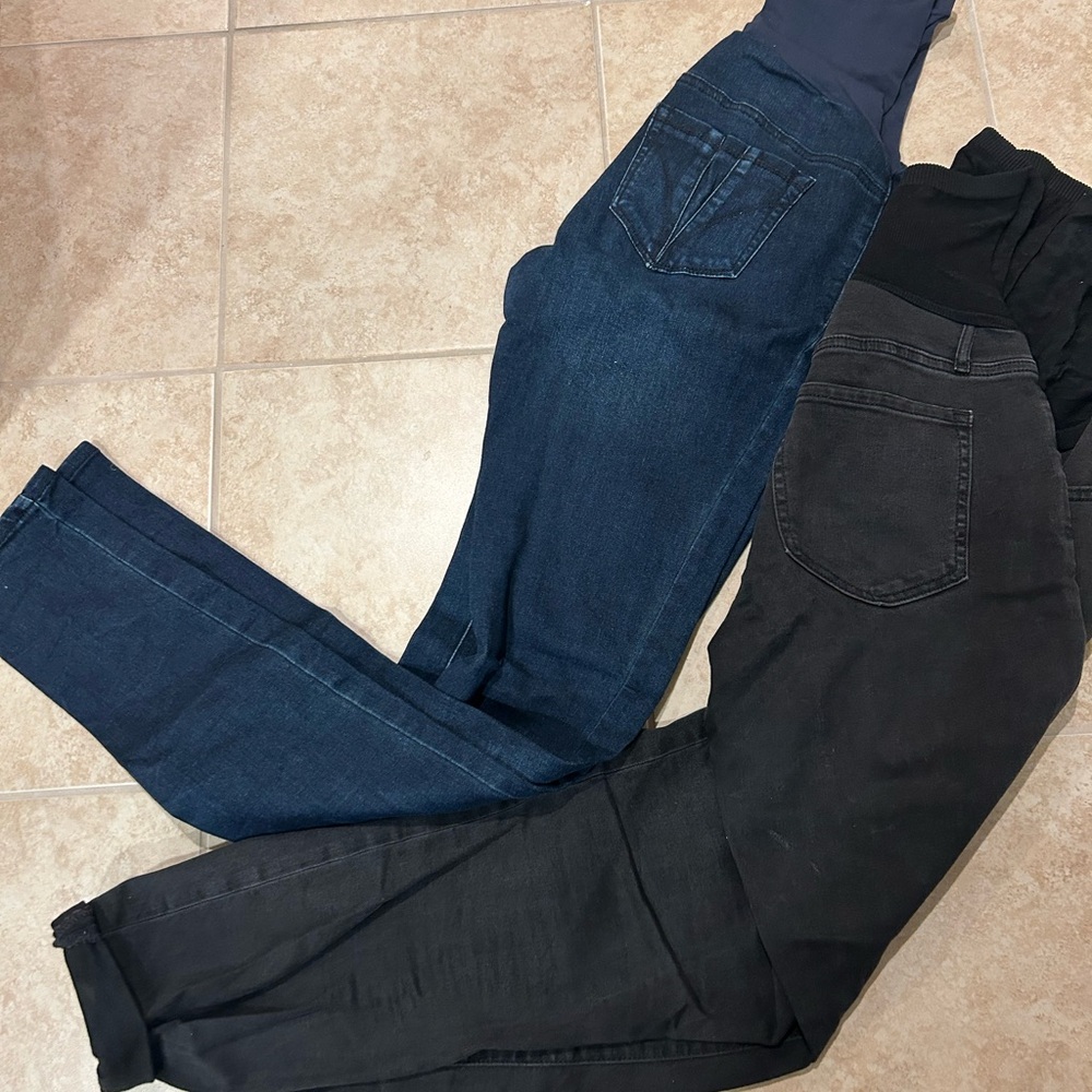 GAP Women's Dark Blue and Black Maternity Jeans